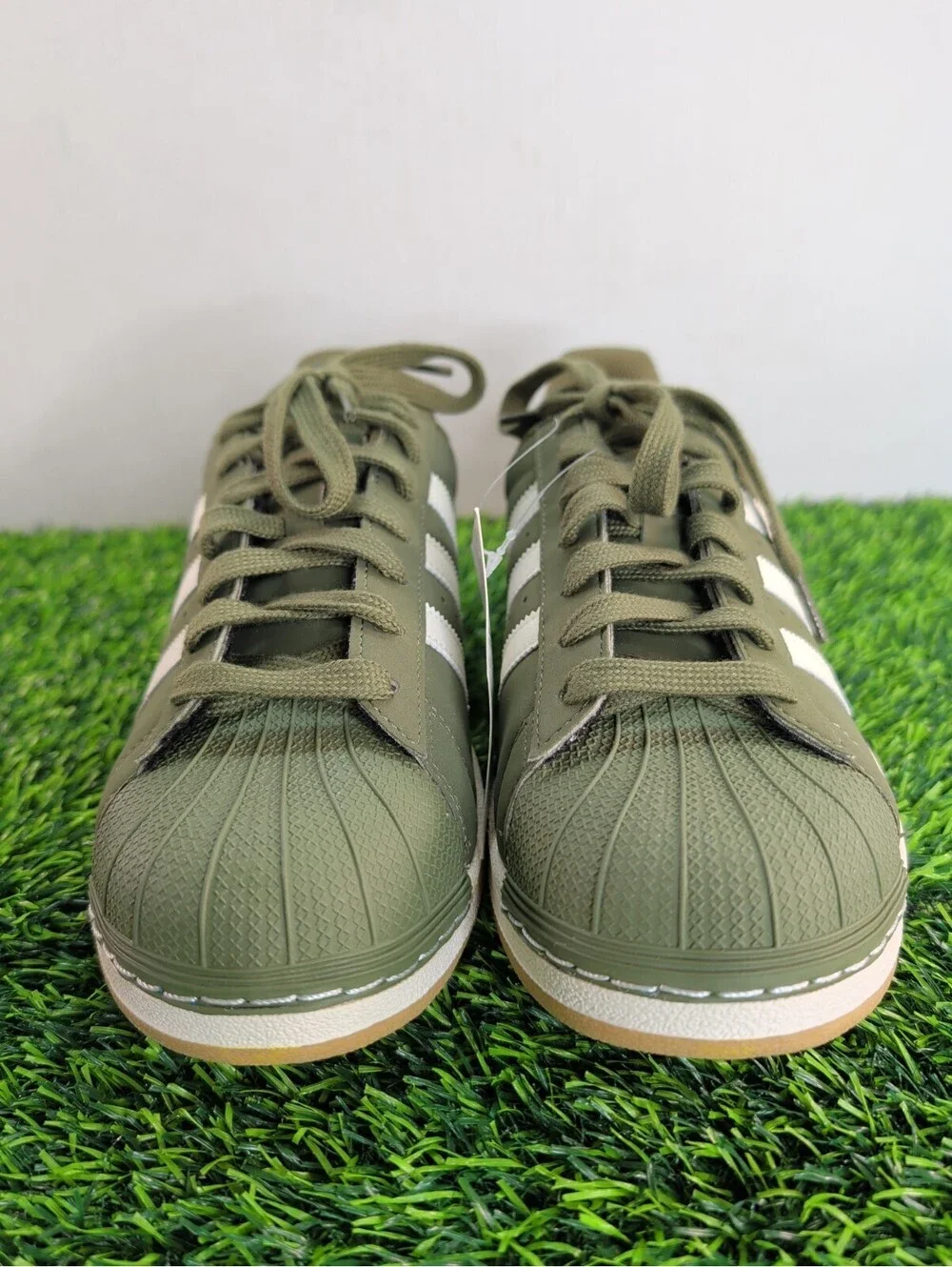 Adidas Superstar BC0195 Olive Cargo Men US 8.5 Green White Gum Shell Toe